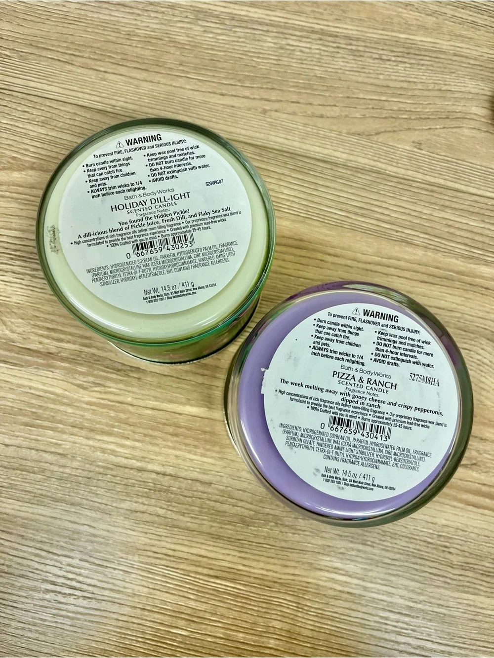 New Set of 2 Bath And Body Works Pizza And Ranch Holiday Dill-ight Candles